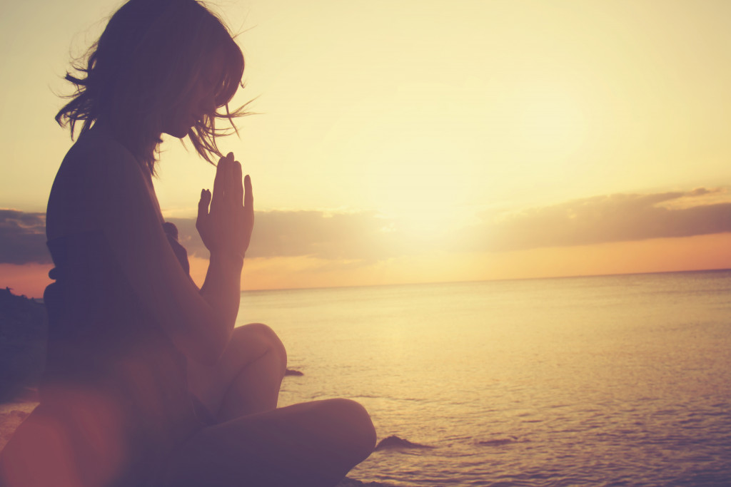 woman having yoga outdoor